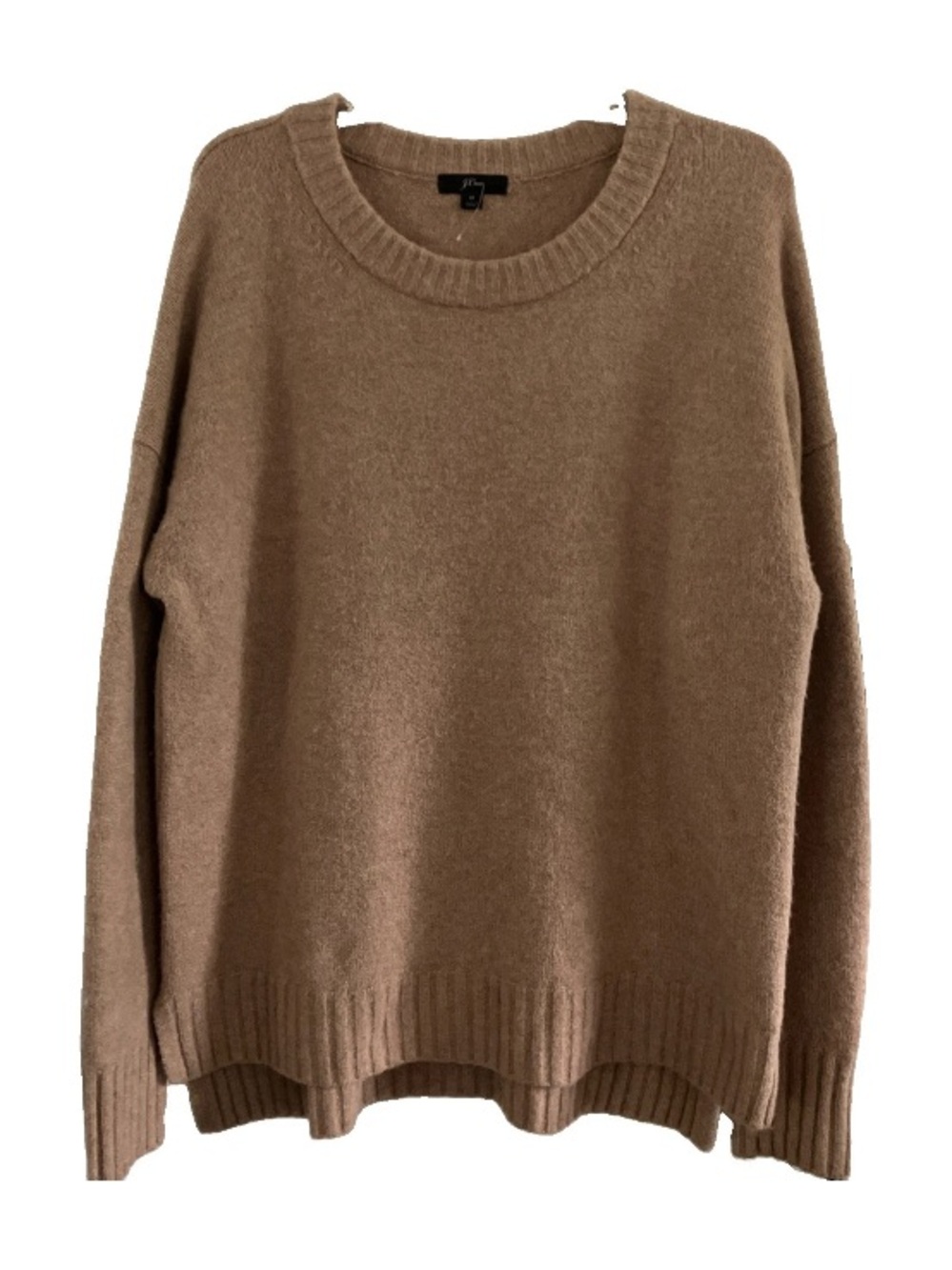 J. Crew Sz Med Crewneck Cozy Super Soft Yarn In Camel Wool Blend Sweater Women’s